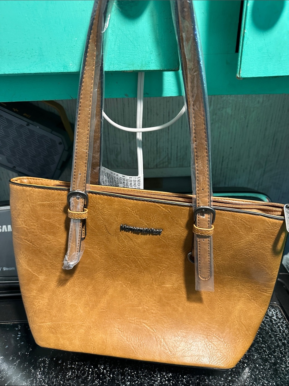 Montana West Cognac Tan Shoulder Tote Bag